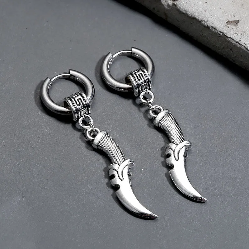 Vintage Dagger-Shaped Stainless Steel Earrings sold by GTHIC