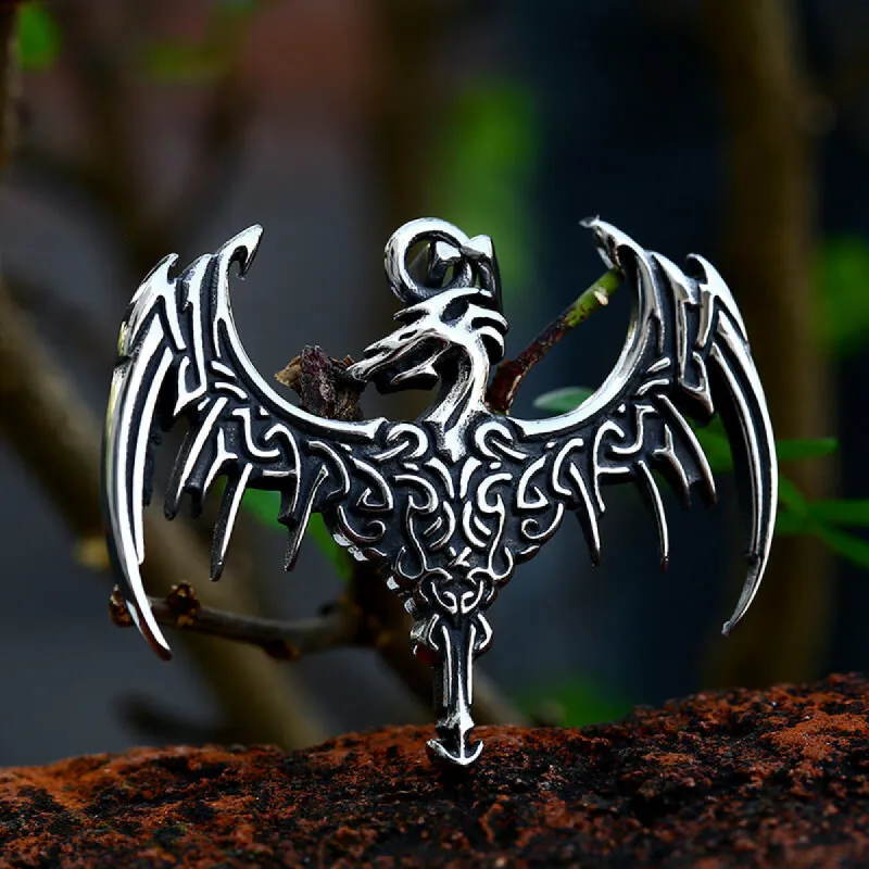 Celtic Dragon Stainless Steel Viking Pendant sold by GTHIC