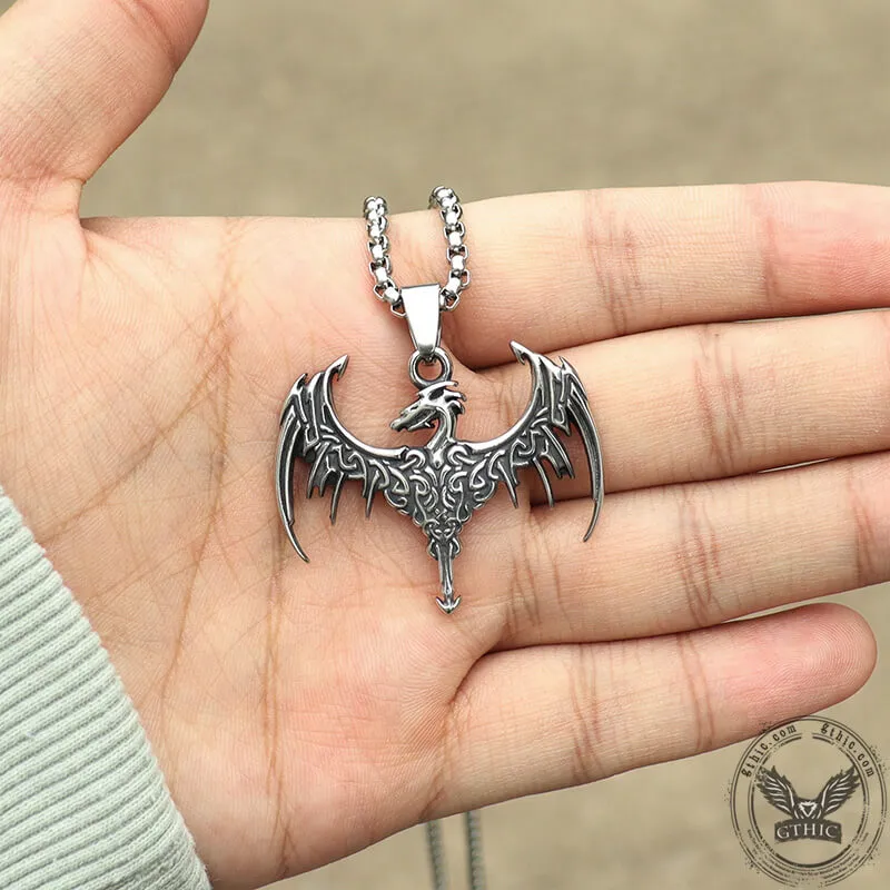 Celtic Dragon Stainless Steel Viking Pendant sold by GTHIC product image thumbnail 2