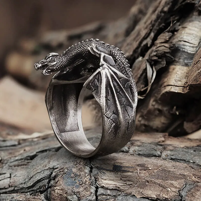 Celtic Flying Dragon Stainless Steel Ring sold by GTHIC