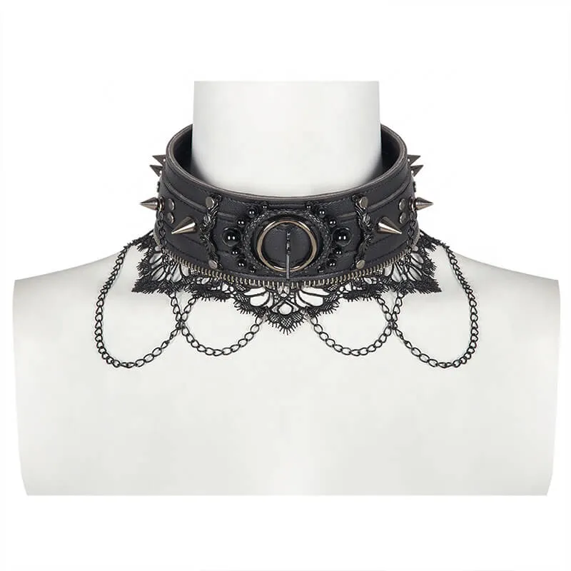Gothic Chains Rivets Choker Necklace sold by GTHIC product image thumbnail 3