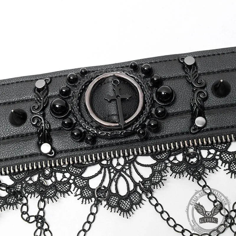 Gothic Chains Rivets Choker Necklace sold by GTHIC product image thumbnail 5