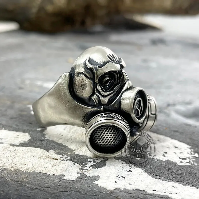 ガスマスク　シルバー　リング　GAS MASK 指輪　RING レア　SAS Detailed Gas Mask Stainless Steel Ring Scr4106