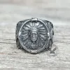 Indian Chief Feather Stainless Steel Ring sold by GTHIC