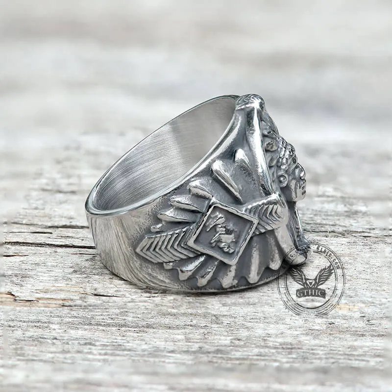 Indian Chief Feather Stainless Steel Ring sold by GTHIC product image thumbnail 5