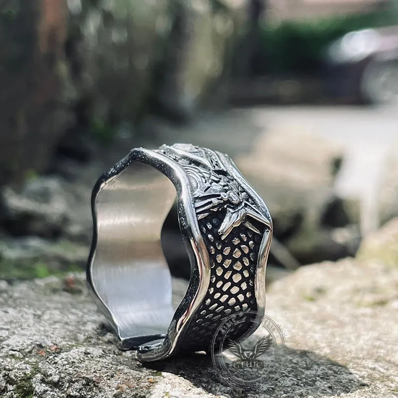 Egyptian Eye Of Horus Stainless Steel Open Ring sold by GTHIC product image thumbnail 4