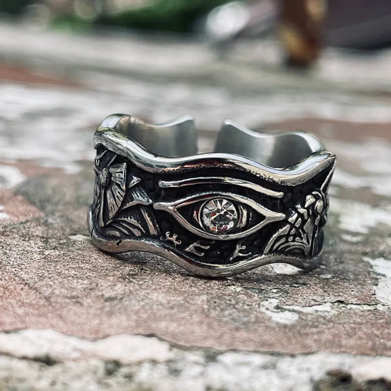 Egyptian Eye Of Horus Stainless Steel Open Ring sold by GTHIC