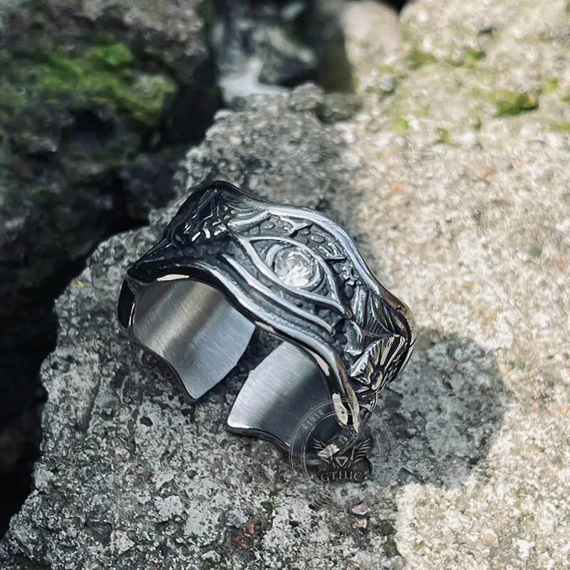 Egyptian Eye Of Horus Stainless Steel Open Ring sold by GTHIC product image thumbnail 3