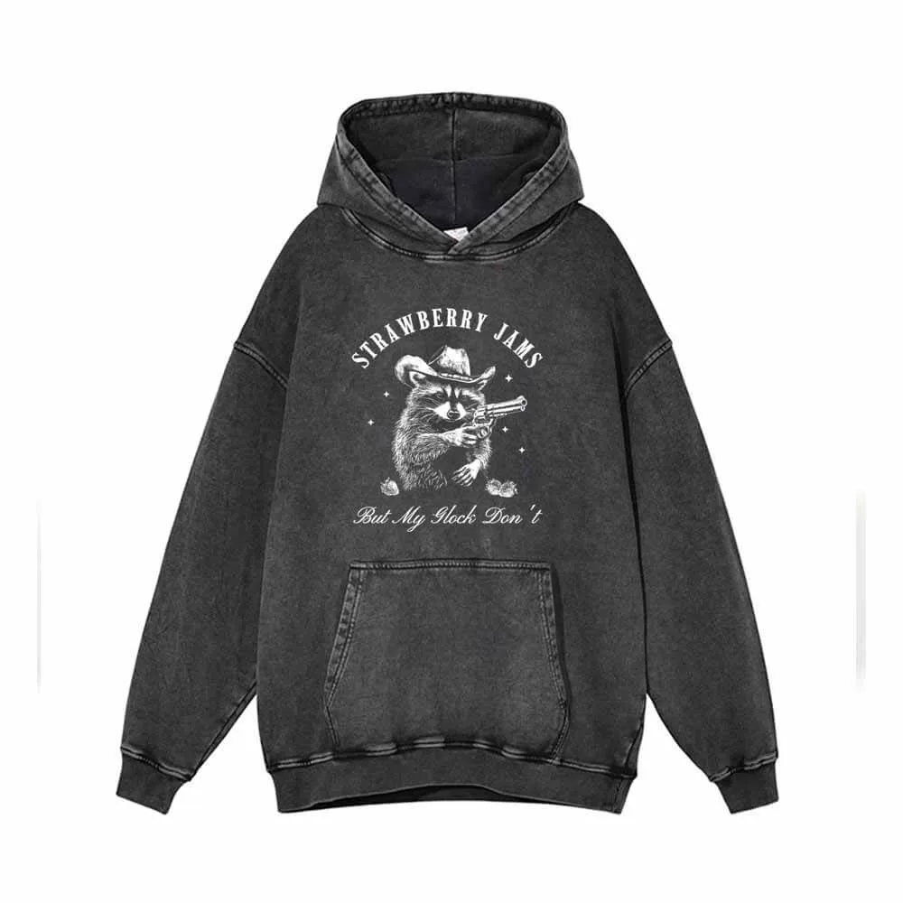 Strawberry Jams Gunner Raccoon Print Hoodie sold by GTHIC