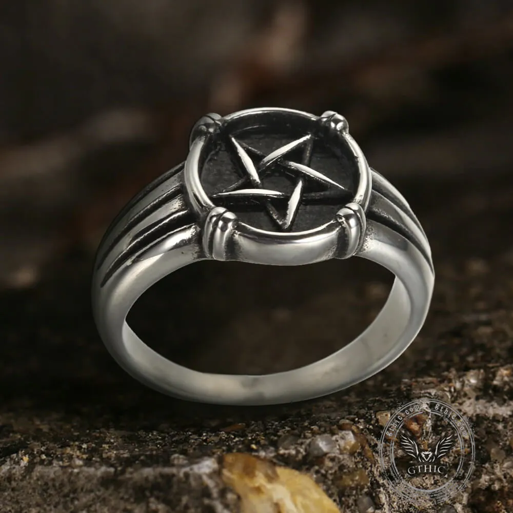 Vintage Five-pointed Star Stainless Steel Ring sold by GTHIC product image thumbnail 4