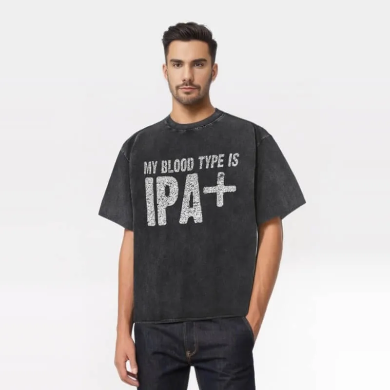 Vintage Washed My Blood Type Is IPA+ T-shirt sold by GTHIC product image thumbnail 2