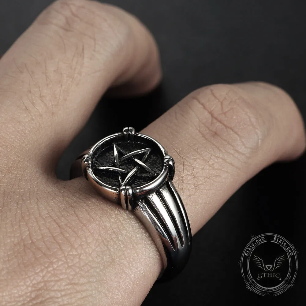 Vintage Five-pointed Star Stainless Steel Ring sold by GTHIC product image thumbnail 2