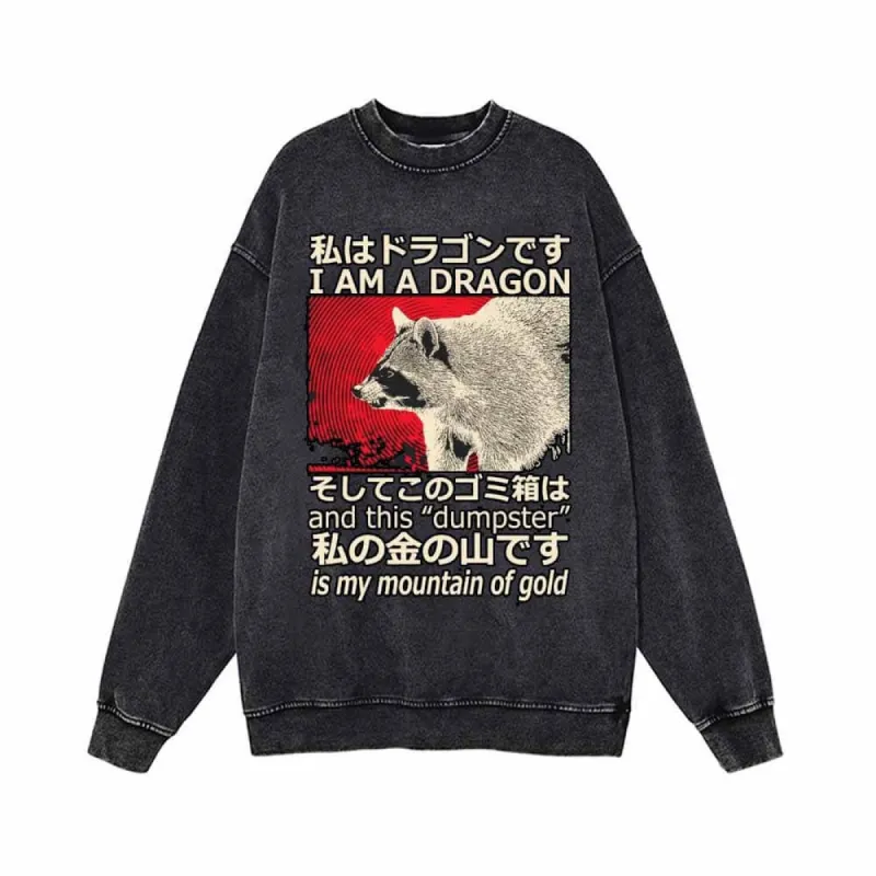 I Am A Dragon Vintage Washed Sweatshirt sold by GTHIC