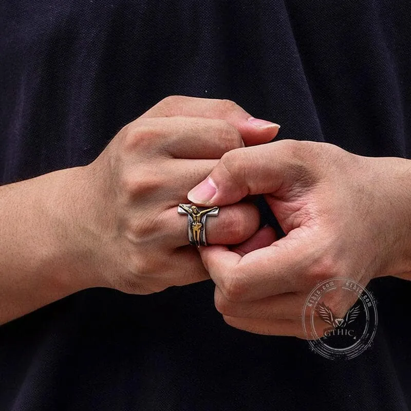 Crucifixion of Jesus Stainless Steel Cross Ring sold by GTHIC product image thumbnail 2