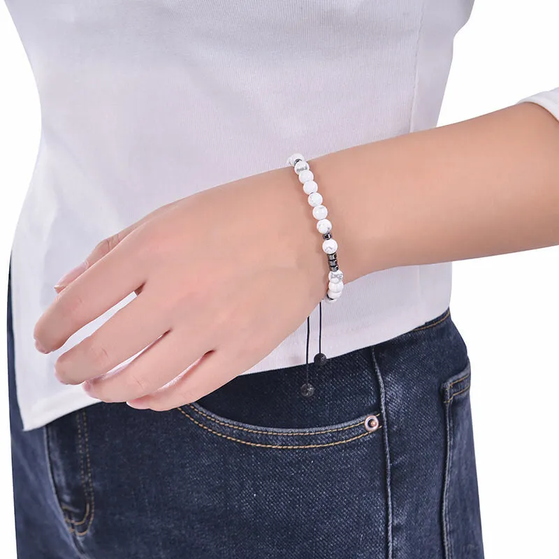 White Turquoise Morse Code Braided Bracelet sold by GTHIC product image thumbnail 2