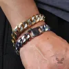 Simple Two-tone Cuban Link Stainless Steel Bracelet sold by GTHIC