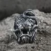 Roaring Lion and Snake Stainless Steel Animal Ring sold by GTHIC
