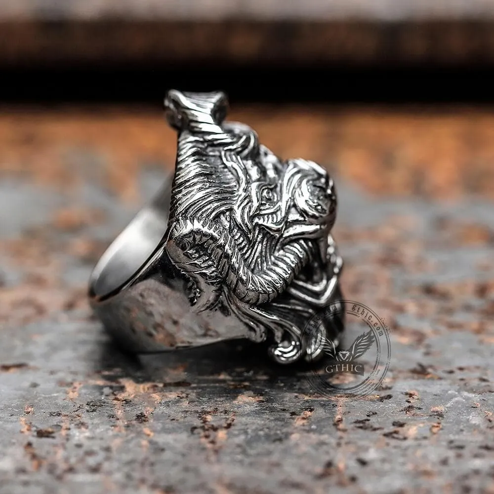 Roaring Lion and Snake Stainless Steel Animal Ring sold by GTHIC product image thumbnail 4