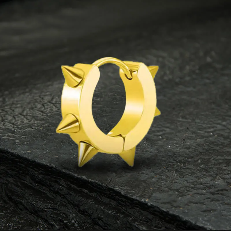 Punk Style Stainless Steel Spike Huggie Earrings sold by GTHIC product image thumbnail 5