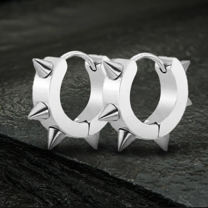 Punk Style Stainless Steel Spike Huggie Earrings sold by GTHIC product image thumbnail 2