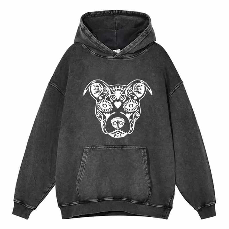 Vintage Washed Sugar Skull Animal Hoodie sold by GTHIC