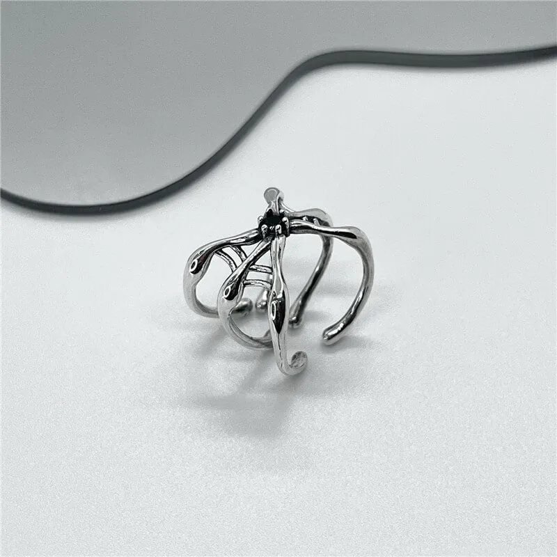 Simple Spider Web Sterling Silver Open Ring sold by GTHIC