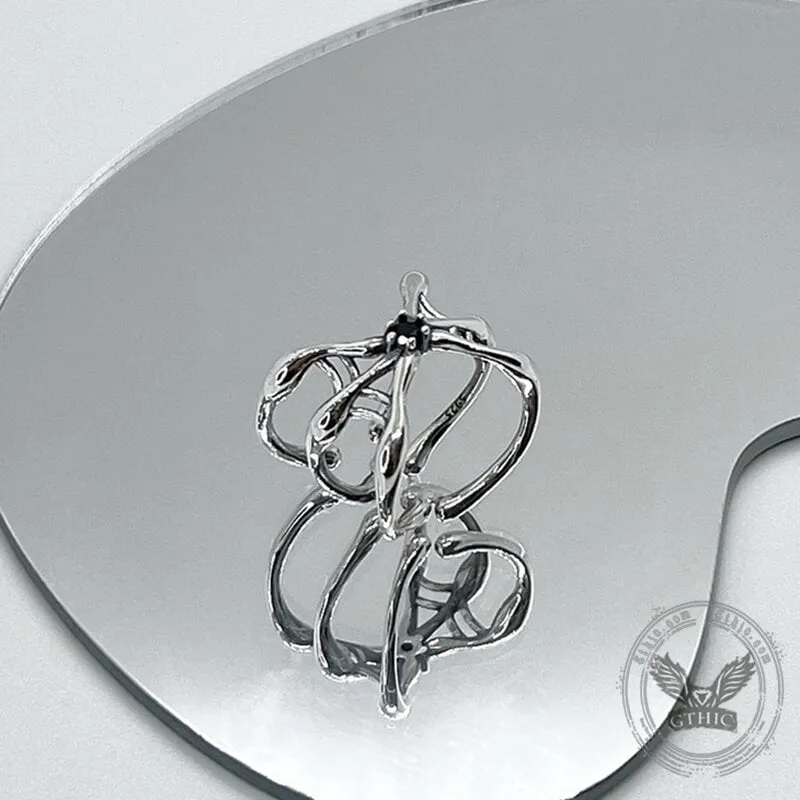 Simple Spider Web Sterling Silver Open Ring sold by GTHIC product image thumbnail 4