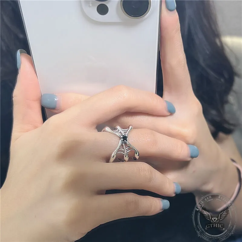 Simple Spider Web Sterling Silver Open Ring sold by GTHIC product image thumbnail 5