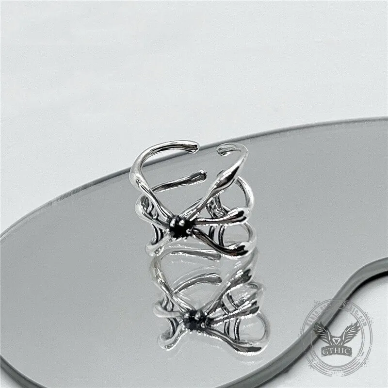 Simple Spider Web Sterling Silver Open Ring sold by GTHIC product image thumbnail 3