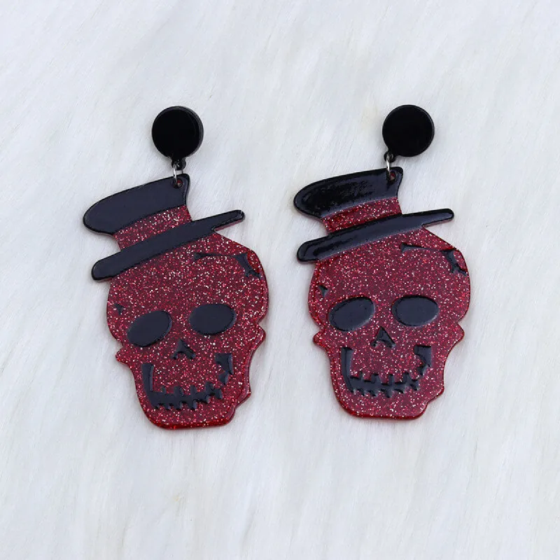 Gentleman Skull Acrylic Earrings sold by GTHIC