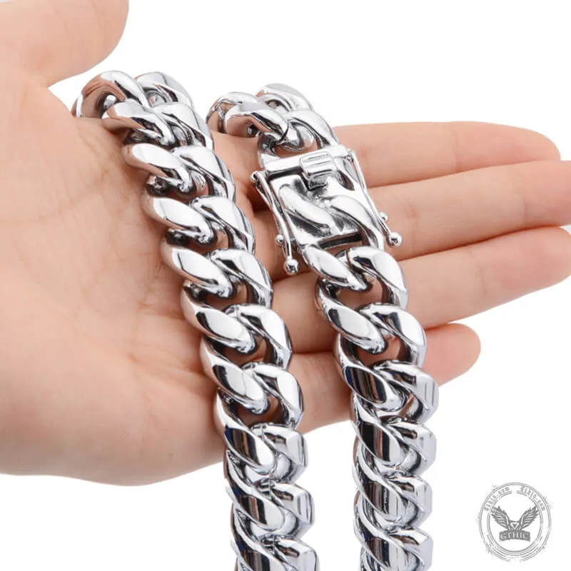 Silver Color Thick Cuban Chain Stainless Steel Necklace sold by GTHIC product image thumbnail 2