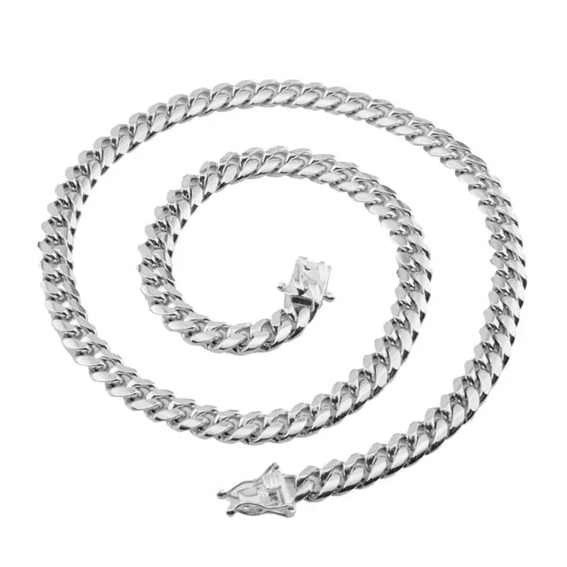 Silver Color Thick Cuban Chain Stainless Steel Necklace sold by GTHIC product image thumbnail 4