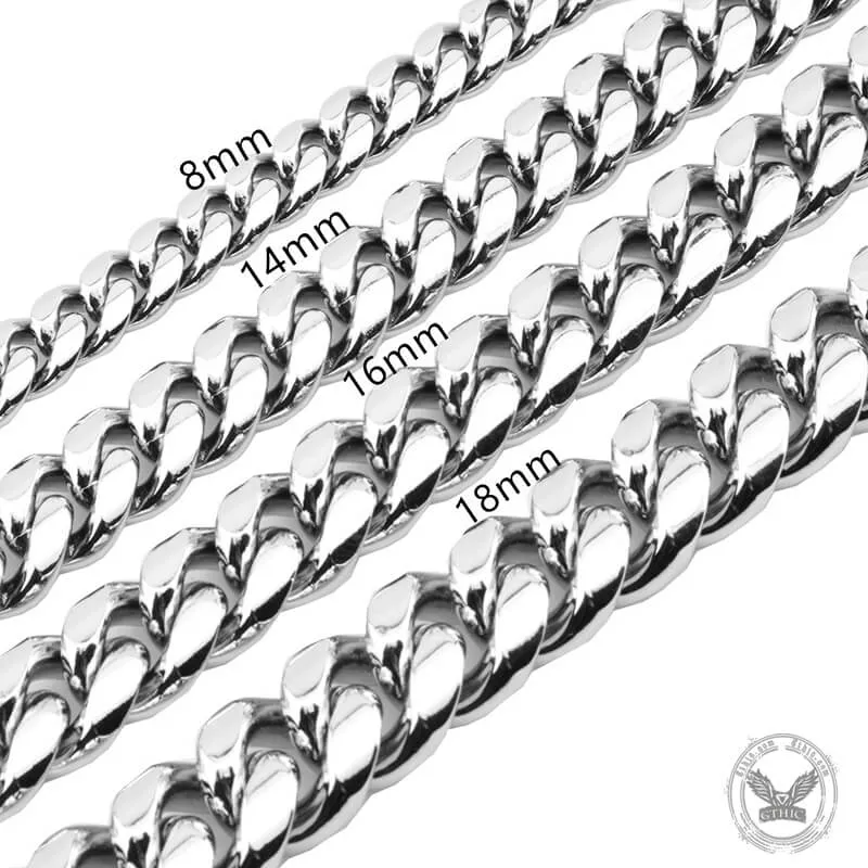 Silver Color Thick Cuban Chain Stainless Steel Necklace sold by GTHIC product image thumbnail 3