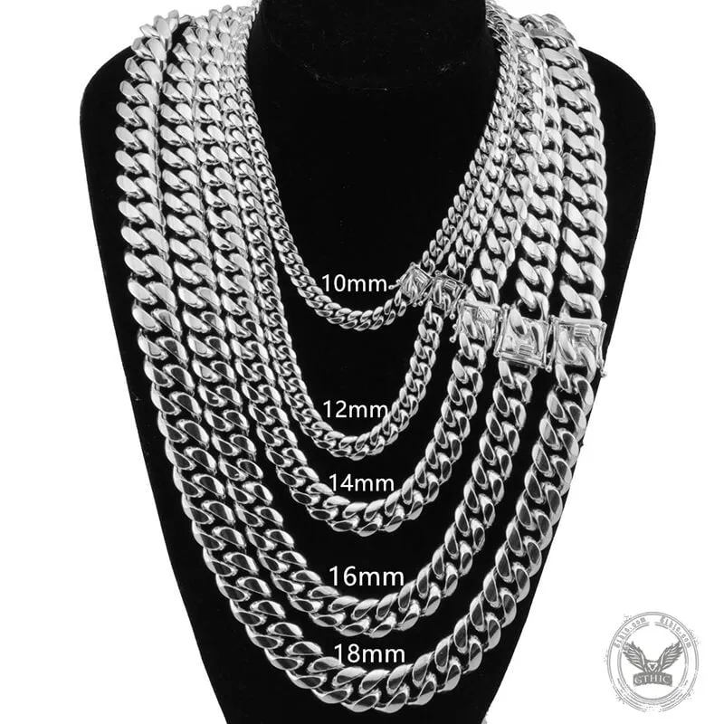 Silver Color Thick Cuban Chain Stainless Steel Necklace sold by GTHIC