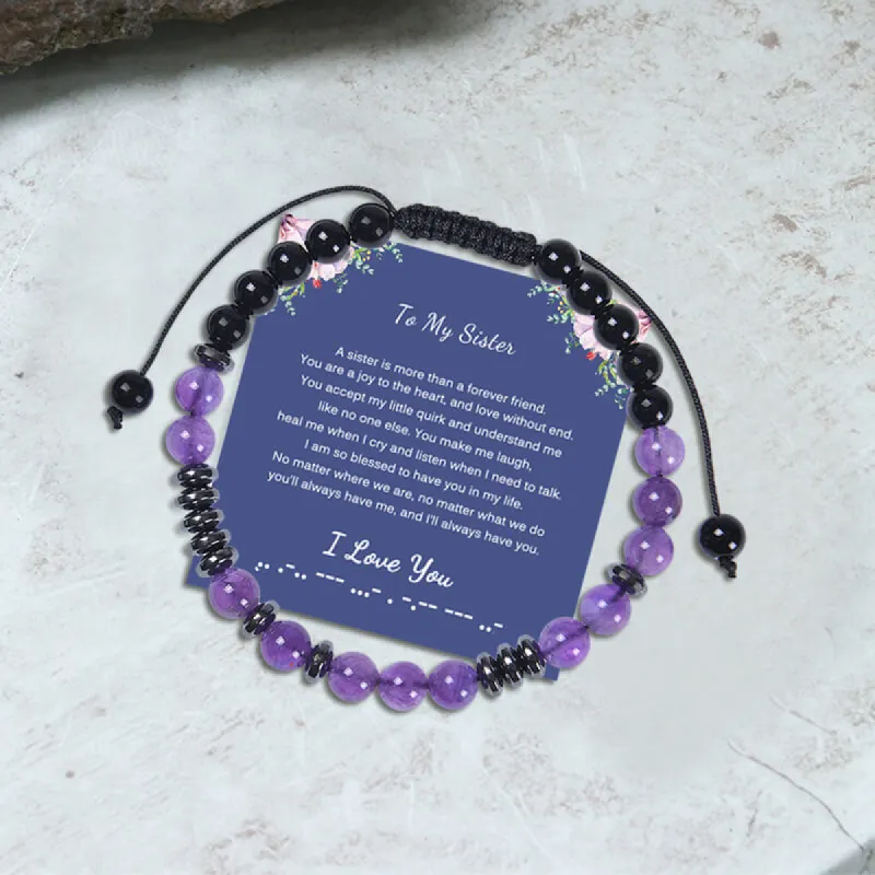 To My Sisiter I Love You Morse Code Bracelet sold by GTHIC