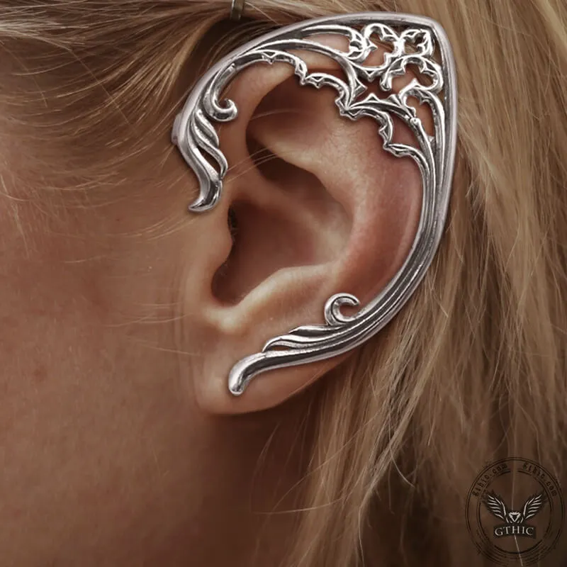 Floral Pattern Stainless Steel Elf Ear Cuff sold by GTHIC product image thumbnail 2