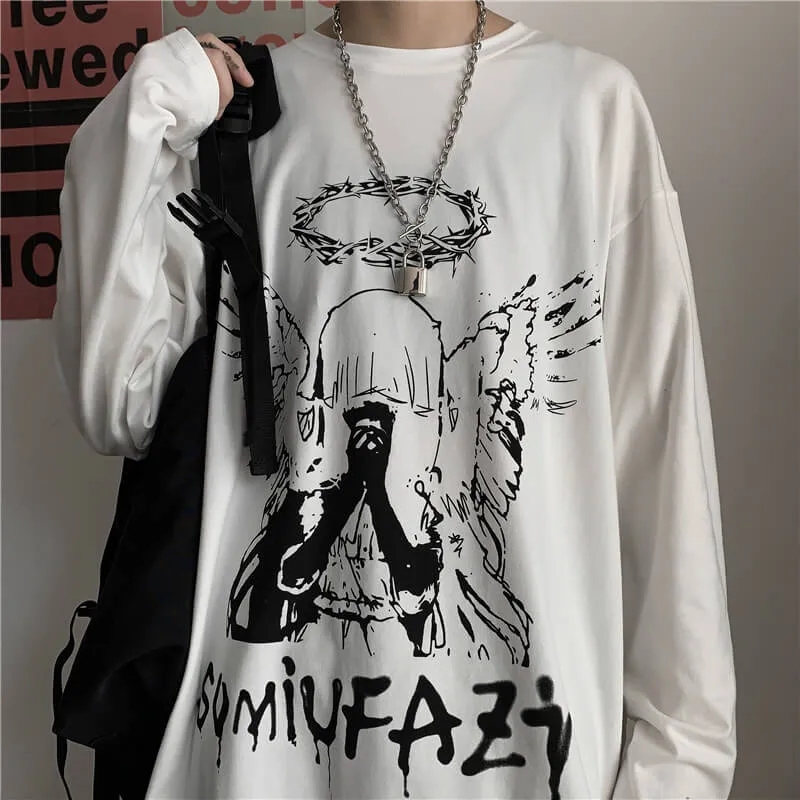 Praying Angel Print Casual Sweatshirt sold by GTHIC product image thumbnail 2