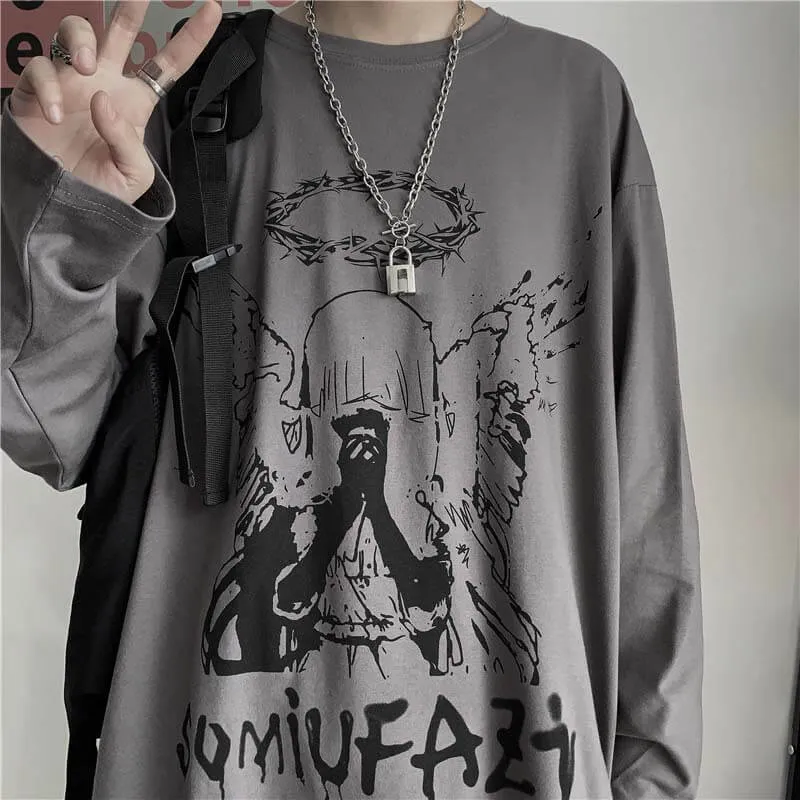 Praying Angel Print Casual Sweatshirt sold by GTHIC product image thumbnail 3