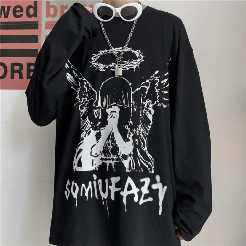 Praying Angel Print Casual Sweatshirt made by GTHIC
