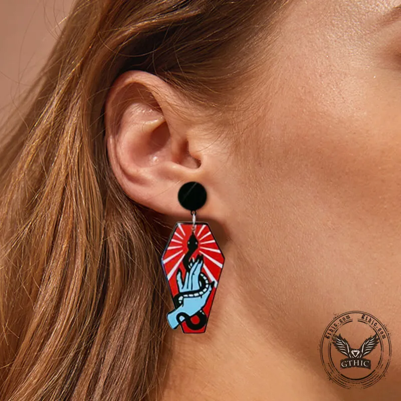 Halloween Coffin Acrylic Dangle Earrings sold by GTHIC product image thumbnail 3
