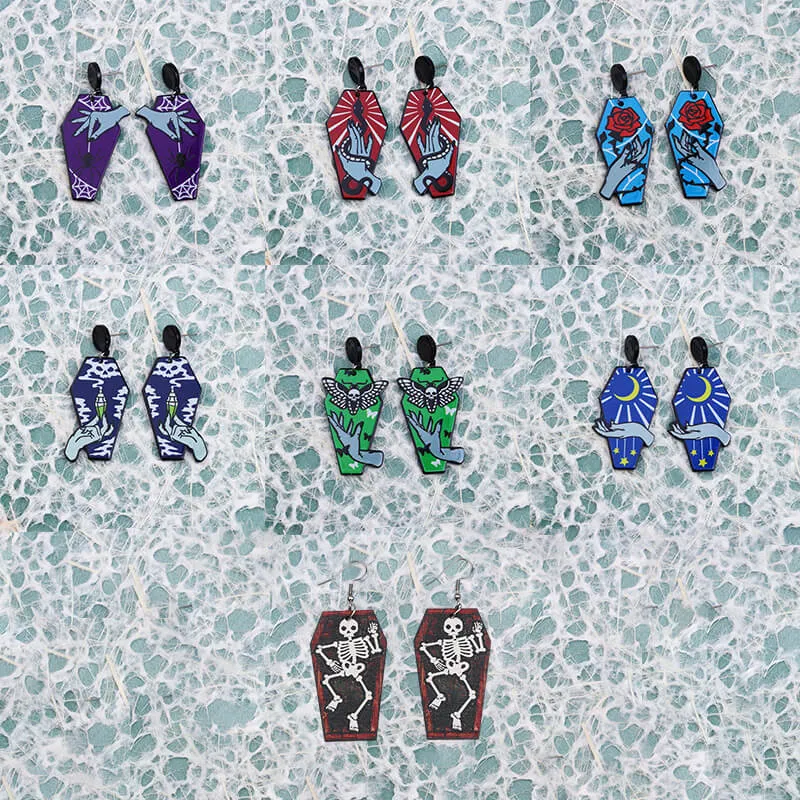Halloween Coffin Acrylic Dangle Earrings sold by GTHIC product image thumbnail 4