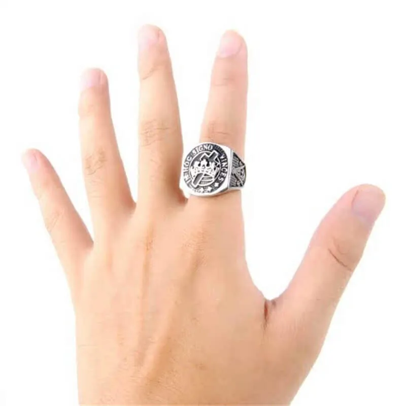 Vintage Crown Cross Stainless Steel Masonic Ring sold by GTHIC product image thumbnail 3