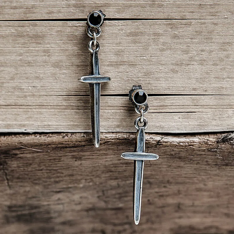 Minimalist Cross Sterling Silver Earrings sold by GTHIC product image thumbnail 3