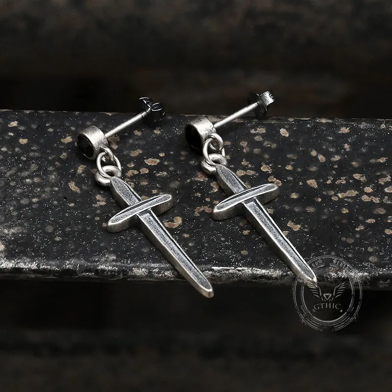 Minimalist Cross Sterling Silver Earrings sold by GTHIC product image thumbnail 5
