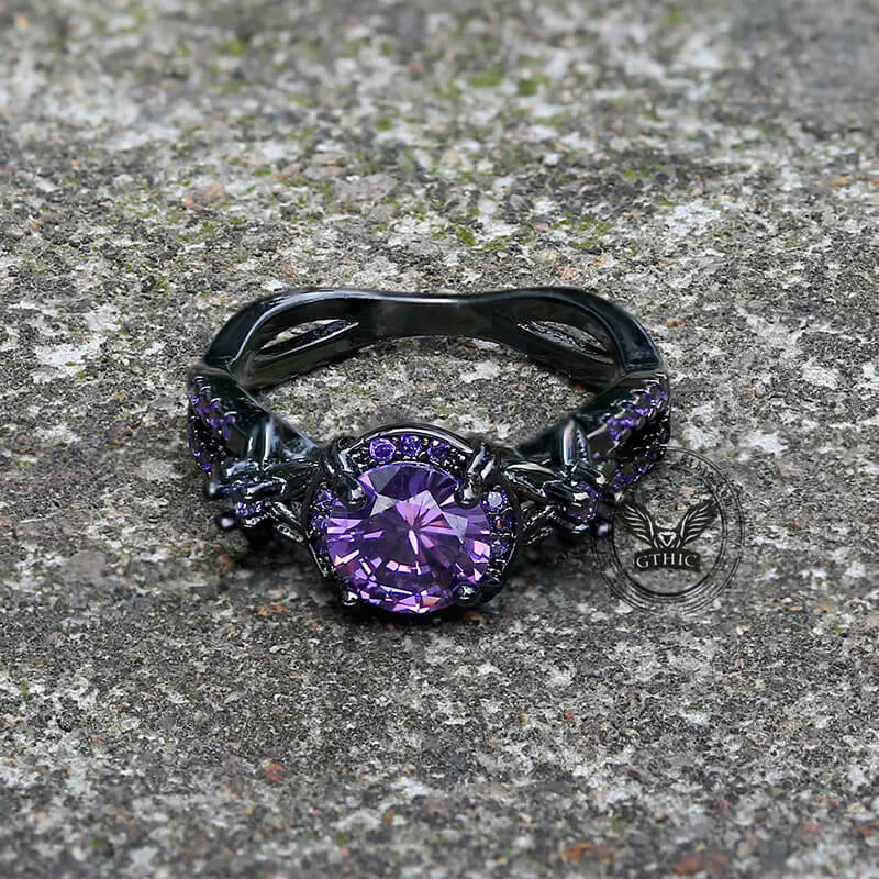 Black Diamond-Set Brass Engagement Ring sold by GTHIC product image thumbnail 4