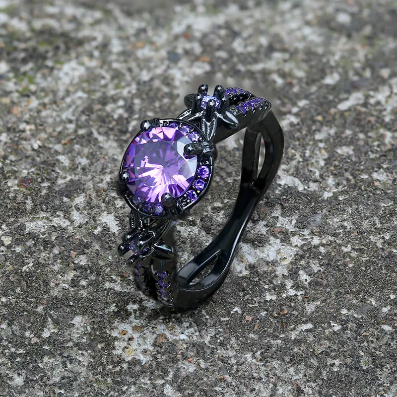 Black Diamond-Set Brass Engagement Ring sold by GTHIC