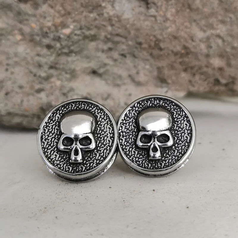 Round Shape Stainless Steel Skull Stud Earrings sold by GTHIC