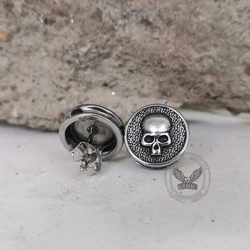 Round Shape Stainless Steel Skull Stud Earrings sold by GTHIC product image thumbnail 3