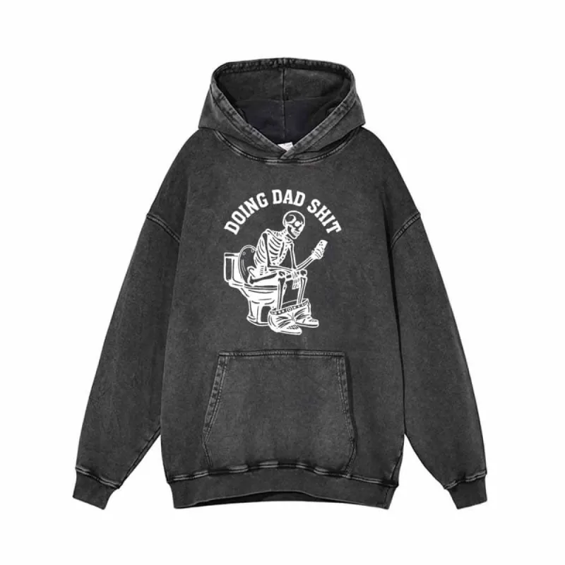 Doing Dad Shit Skull Vintage Washed Hoodie sold by GTHIC