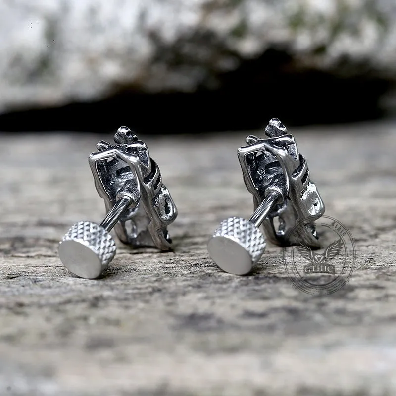 Gothic Crown Skull Head Stainless Steel Stud Earrings sold by GTHIC product image thumbnail 5